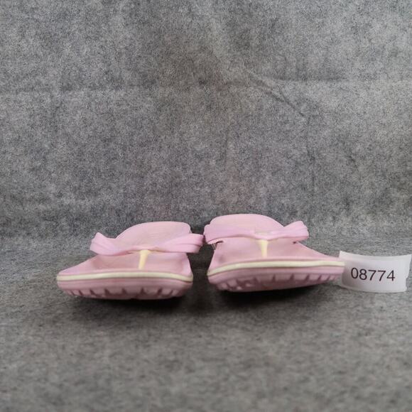 Crocs Shoes Womens 10 Sandals Flip Flops Crocband Pink White Casual Comfort Flat - Picture 3 of 11
